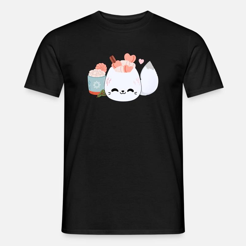 Niedlicher Polarfuchs - Männer T-Shirt - Schwarz