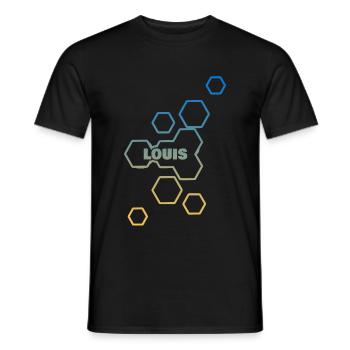 Camouflage with honeycombs for Louis - Men's T-Shirt - black - Front - AI Model Male 178 light (178cm)