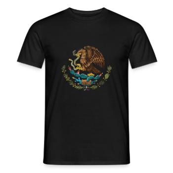 Mexican Coat of Arms Mexico Symbol - Men's T-Shirt - black - Front - AI Model Male 178 light (178cm)