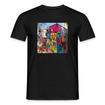 Graffiti art Hamburg - Men's T-Shirt - black - Front - AI Model Male 178 light (178cm)