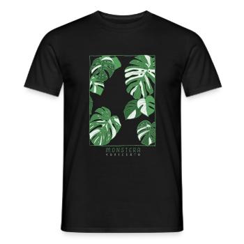 Monstera Variegata Plant Artwork - Männer T-Shirt - Schwarz - Vorne - AI Model Male 178 light (178cm)