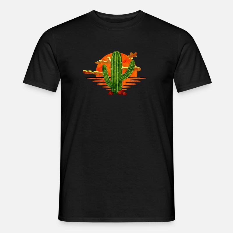 Kaktus - Männer T-Shirt - Schwarz