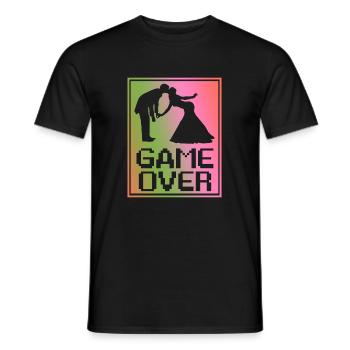 Wedding - game over. The game is over. - Men's T-Shirt - black - Front - AI Model Male 178 light (178cm)