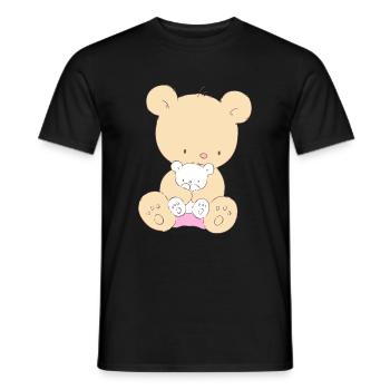 Bear with Teddy Bear - T-shirt homme - noir - Devant - AI Model Male 178 light (178cm)
