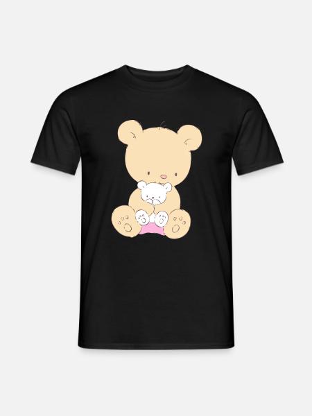 Bear with Teddy Bear - Men's T-Shirt - black