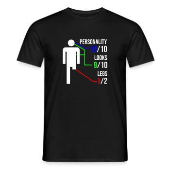 Invalidité de cadeau d'amputation de jambe - T-shirt homme - noir - Devant - AI Model Male 178 light (178cm)