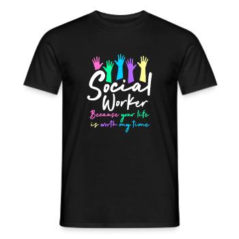 Social worker - Men's T-Shirt - black - Front - AI Model Male 178 light (178cm)