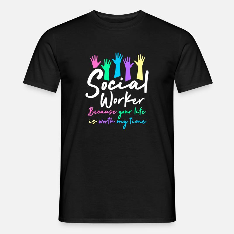 Sozialarbeiter - Männer T-Shirt - Schwarz