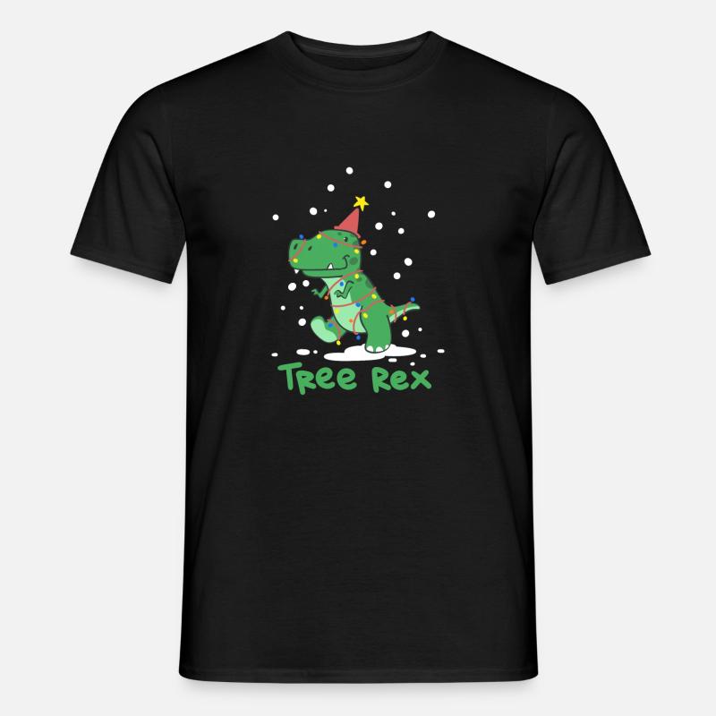 Christmas Tree Rex - Men’s T-shirt - black