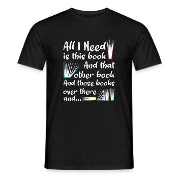 Reader loves books - Men's T-Shirt - black - Front - AI Model Male 178 light (178cm)