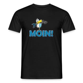 lustige Moin Möwe mit Gräte - Männer T-Shirt - Schwarz - Vorne - AI Model Male 178 light (178cm)