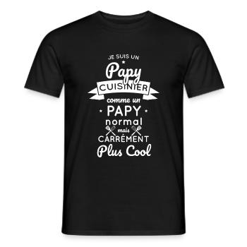 Papy cuisinier comme un papy normal plus cool - T-shirt homme - noir - Devant - AI Model Male 178 light (178cm)
