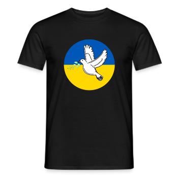 Ukraine Flag with peace dove - Männer T-Shirt - Schwarz - Vorne - AI Model Male 178 light (178cm)