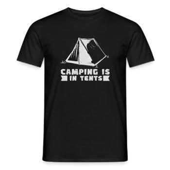 Camping Camper Outdoor Sommer Design - Männer T-Shirt - Schwarz - Vorne - AI Model Male 178 light (178cm)