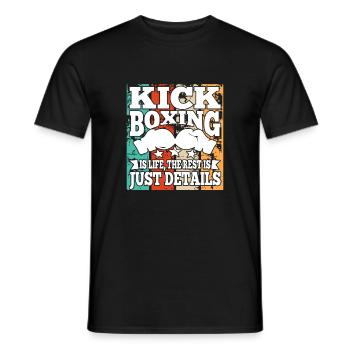 Kickboxing Is Life Boxing Gloves Funny Kickboxer - Men's T-Shirt - black - Front - AI Model Male 178 light (178cm)