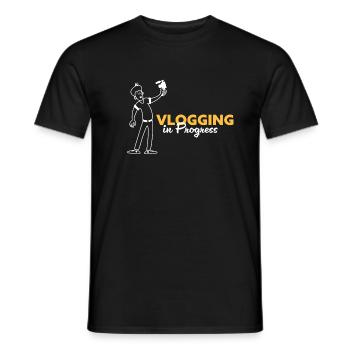 Vlogging in progress - Men's T-Shirt - black - Front - AI Model Male 178 light (178cm)
