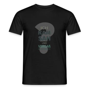 Ich Kam Sah und Vergaß - Männer T-Shirt - Schwarz - Vorne - AI Model Male 178 light (178cm)