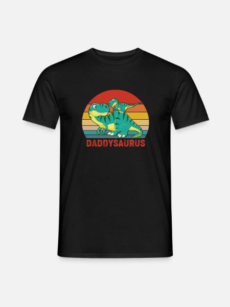 Dinosaur Daddysaurus Papasaurus Gift - Men's T-Shirt - black