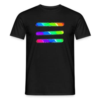 Lignes | Lignes ondulées | symboles | Modèle - T-shirt homme - noir - Devant - AI Model Male 178 light (178cm)