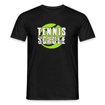 Tennis Statt Schule Tennisspieler Geschenkidee - Männer T-Shirt - Schwarz - Vorne - AI Model Male 178 light (178cm)