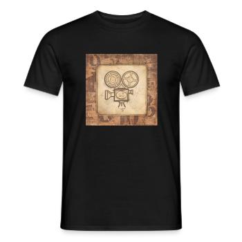 Vintage Movie Projector Film Director Actor - Men's T-Shirt - black - Front - AI Model Male 178 light (178cm)