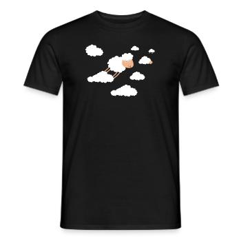 cute clouds sheep sheep lamb lamb lambs cute - Men's T-Shirt - black - Front - AI Model Male 178 light (178cm)