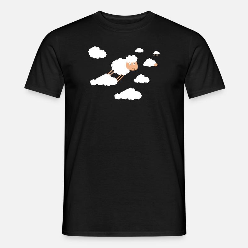 süßes Wolken Schaf Schäfchen Lamm Lämmer niedlich - Männer T-Shirt - Schwarz