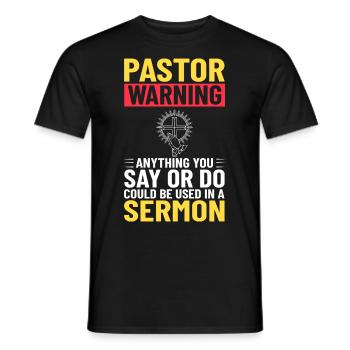 Pasteur Église Ministre Christ Spirituel Jésus - T-shirt homme - noir - Devant - AI Model Male 178 light (178cm)