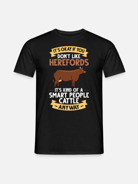 Hereford Kuh Rind Stier Rinderfarm Bauer - T-shirt herr - svart