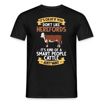 Hereford Vache Bovins Bull Élevage bovin Agriculteur - T-shirt homme - noir - Devant - AI Model Male 178 light (178cm)