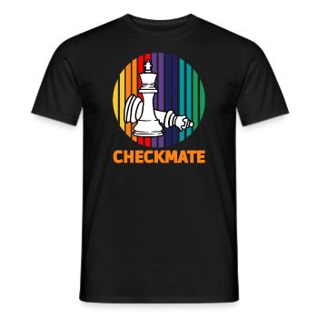 Chess checkmate t-shirt - Men's T-Shirt - black - Front - AI Model Male 178 light (178cm)