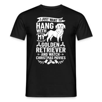 Golden Retriever Hund Welpen Besitzer Weihnachten - Männer T-Shirt - Schwarz - Vorne - AI Model Male 178 light (178cm)