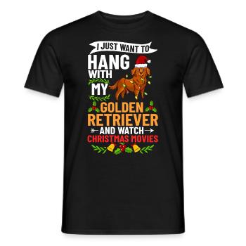 Golden Retriever Hund Welpen Besitzer Weihnachten - Männer T-Shirt - Schwarz - Vorne - AI Model Male 178 light (178cm)