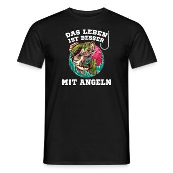 ANGLER DESIGN I ANGELN I FISCHER I FISCH - Männer T-Shirt - Schwarz - Vorne - AI Model Male 178 light (178cm)