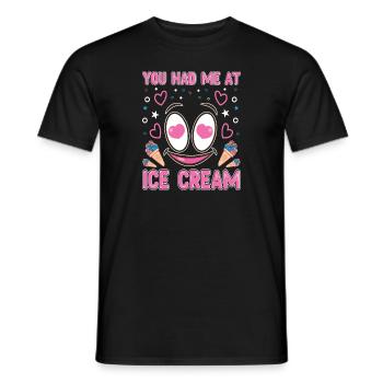 You Had Me At Ice Cream Dessert Popsicle Lovers - Men's T-Shirt - black - Front - AI Model Male 178 light (178cm)