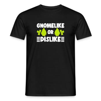 Gnomelike Or Dislike Elf Garden Miniature Gift - Männer T-Shirt - Schwarz - Vorne - AI Model Male 178 light (178cm)