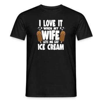 J’adore quand ma femme m’a laissé manger de la crème glacée - T-shirt homme - noir - Devant - AI Model Male 178 light (178cm)