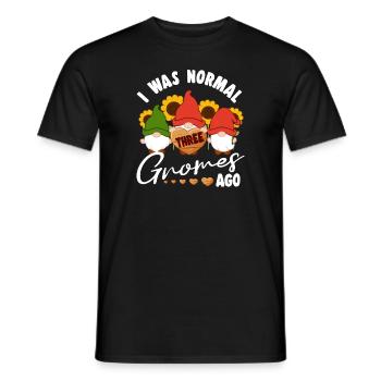 I Was Normal Three Gnomes Ago Elf Garden Gnome - Men's T-Shirt - black - Front - AI Model Male 178 light (178cm)
