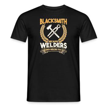 Blacksmith Because Welders Need Heroes Too - Männer T-Shirt - Schwarz - Vorne - AI Model Male 178 light (178cm)