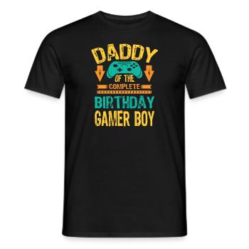 Papa de l’anniversaire Gamer Boy Idée cadeau - T-shirt homme - noir - Devant - AI Model Male 178 light (178cm)