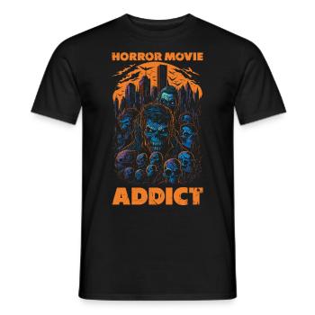 Zombie Illustration Horror Movie Fan Design - Men's T-Shirt - black - Front - AI Model Male 178 light (178cm)