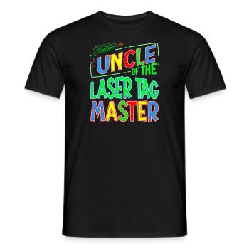 Nephiew Oncle Du Laser Tag Birthday Boy Master - T-shirt homme - noir - Devant - AI Model Male 178 light (178cm)