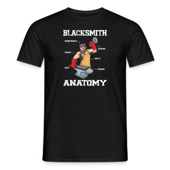 Blacksmith Gear Blacksmith Anatomy Gift Idea - Männer T-Shirt - Schwarz - Vorne - AI Model Male 178 light (178cm)