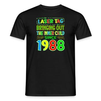 Laser Tag Bringing Out The Inner Child Years Old - Men's T-Shirt - black - Front - AI Model Male 178 light (178cm)