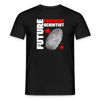 Don d’un futur analyste criminalistique en laboratoire criminel - T-shirt homme - noir - Devant - AI Model Male 178 light (178cm)