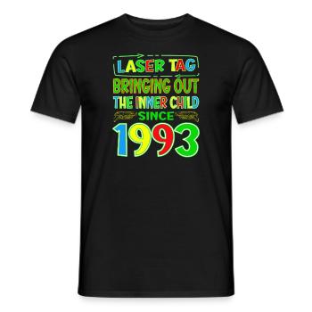 Laser Tag Bringing Out The Inner Child Years Old - Men's T-Shirt - black - Front - AI Model Male 178 light (178cm)