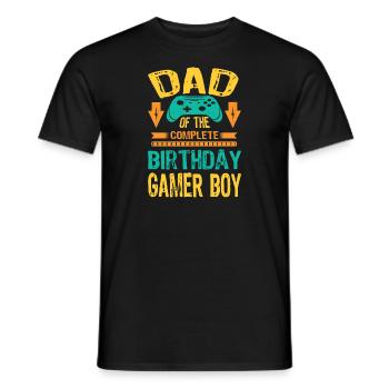 Dad Of the Birthday Gamer Boy gift Idea - Männer T-Shirt - Schwarz - Vorne - AI Model Male 178 light (178cm)