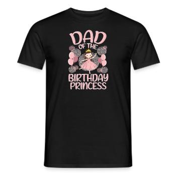 Dad Of the Birthday Girl Princess Gift Deco - Men's T-Shirt - black - Front - AI Model Male 178 light (178cm)