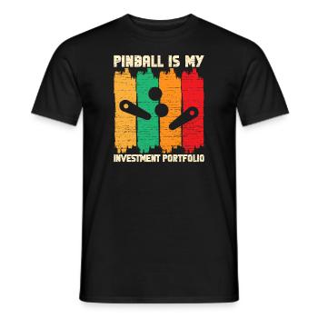 Pinball est mon portefeuille d’investissement Retro Pinball - T-shirt homme - noir - Devant - AI Model Male 178 light (178cm)
