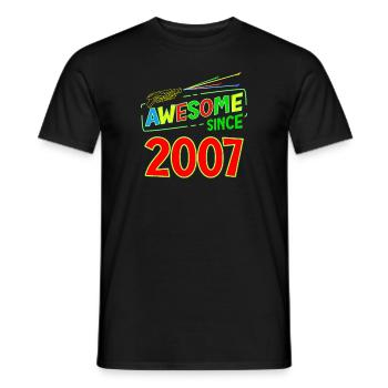 16 Years Old Awesome Since 2007 Laser Tag Birthday - Männer T-Shirt - Schwarz - Vorne - AI Model Male 178 light (178cm)